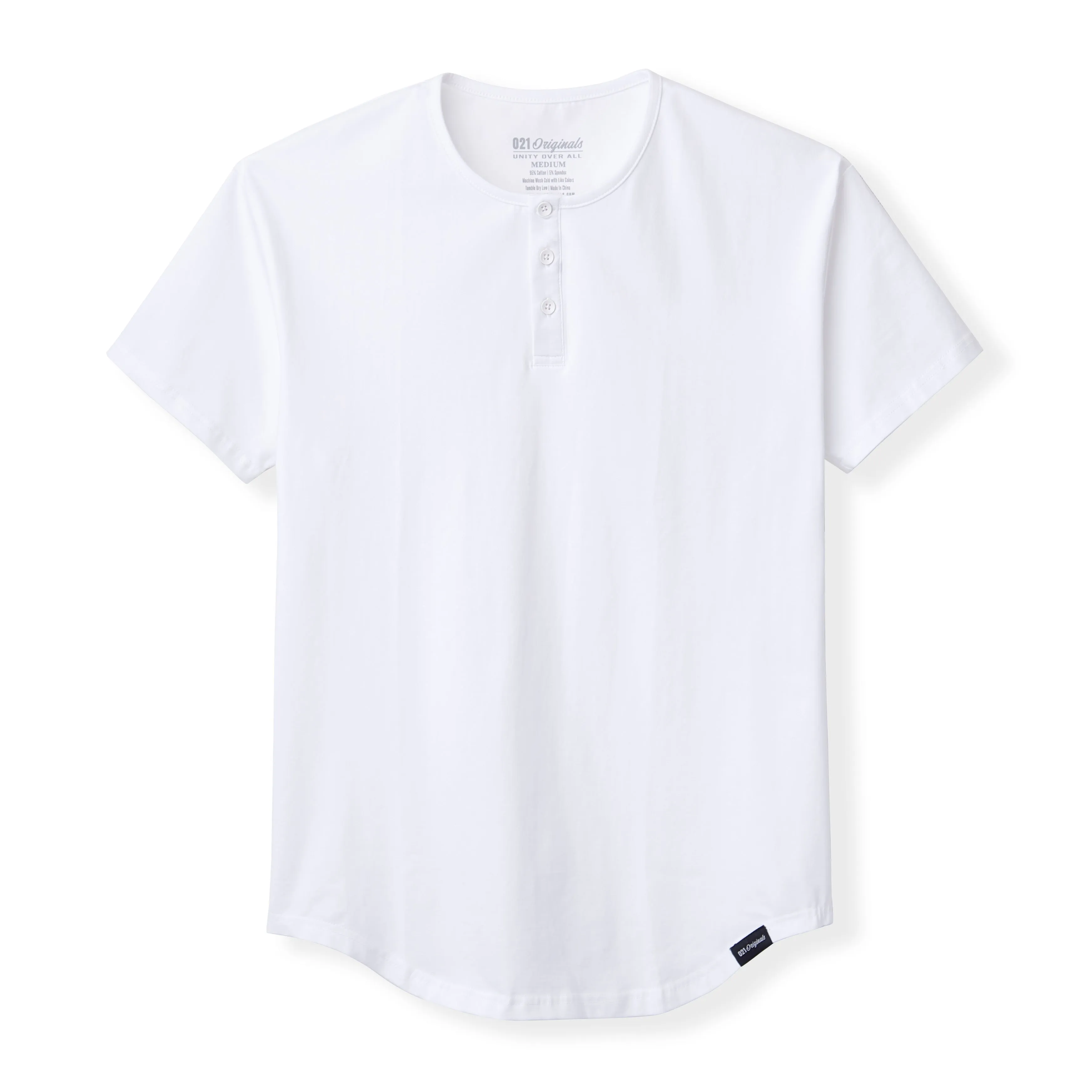 021 ESSENTIAL DROP-CUT HENLEY - WHITE