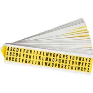 0.375" Character Height Black on Yellow Repositionable Letters Kit