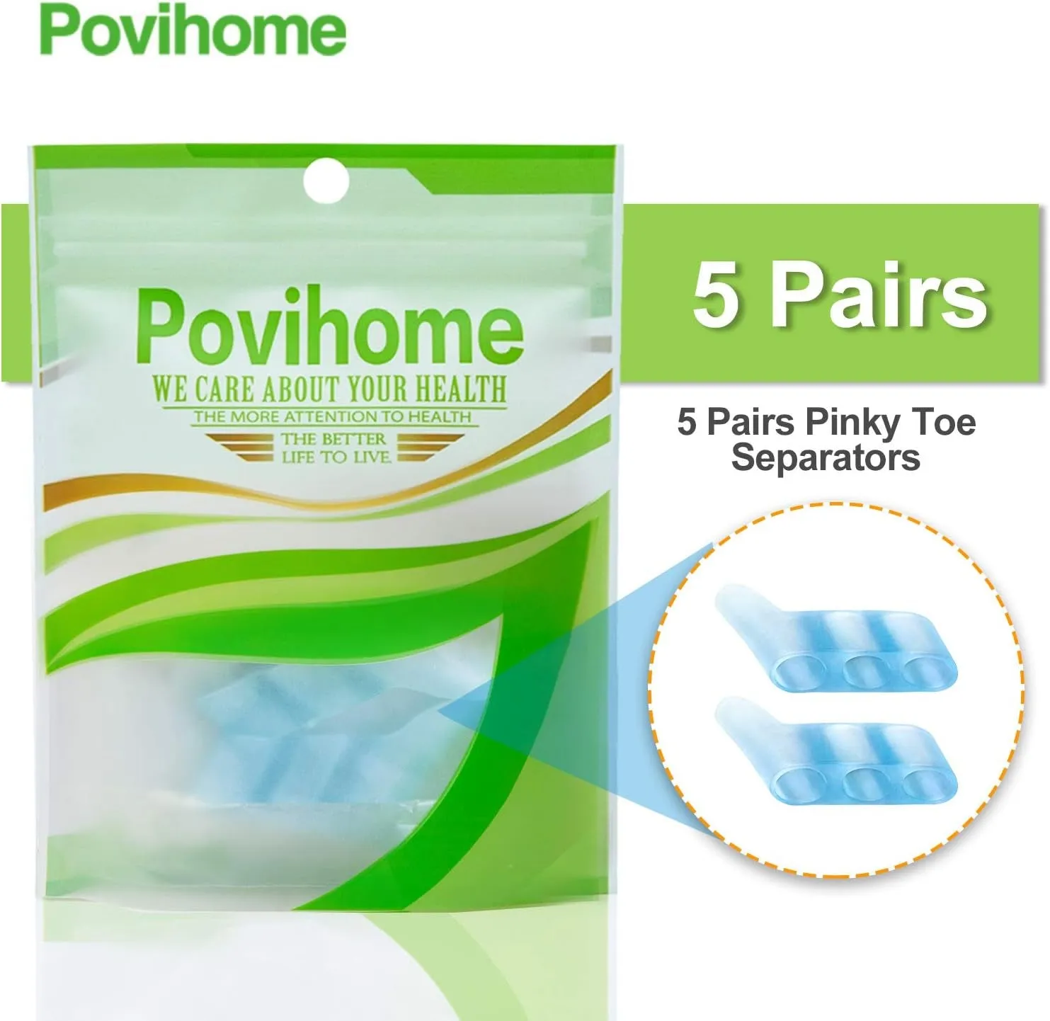 10 Pack Pinky Toe Separator and Protectors for Overlapping Toe, Curled Pinky Toes - Spacers for Morton'S Neuroma Pain Relief