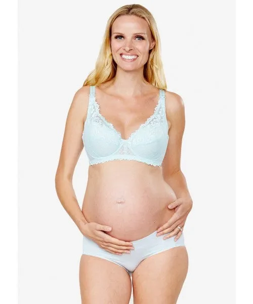 180893B Antibacterial and Odorless Maternity Midi Briefs 2 Pack (Light Blue)
