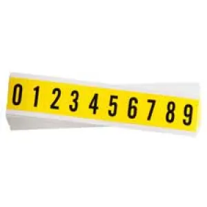 1" Character Height Black on Yellow Repositionable Numbers Kit