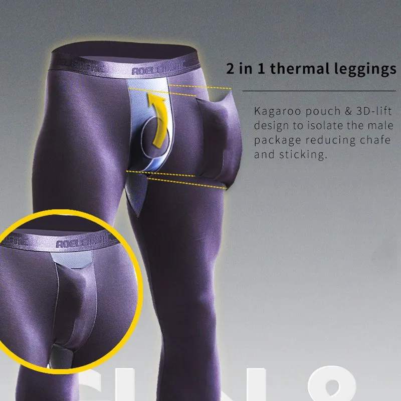 2 in 1 Kangaroo Dual Pouch Thermal Leggings
