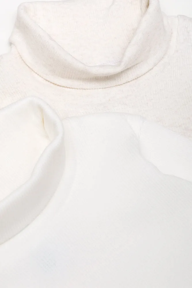 2 Pack Polonecks Cream And White