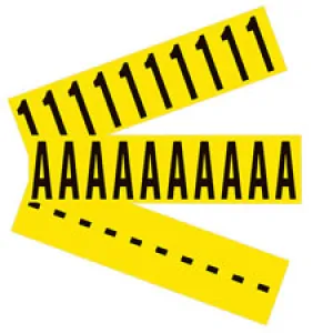 2" Character Height Black on Yellow Repositionable Numbers and Letters