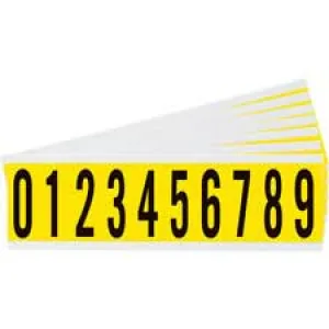 2" Character Height Black on Yellow Repositionable Numbers Kit