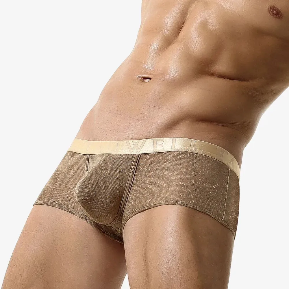 3-Pack Men's  Low-Rise Underpants with golden thread - JEWYEE 23203