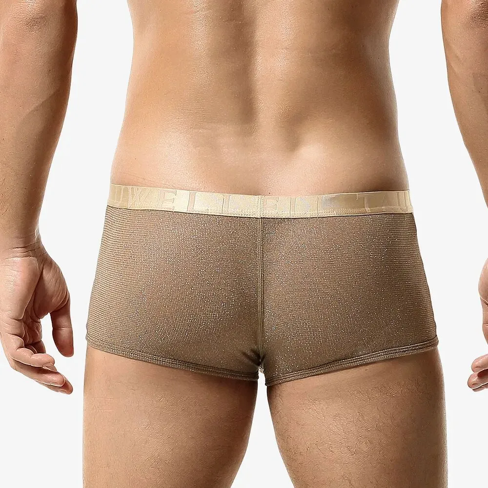3-Pack Men's  Low-Rise Underpants with golden thread - JEWYEE 23203