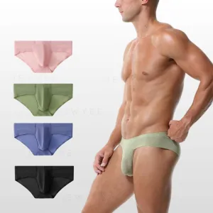(4-Pack) Men's Low-Rise Ultra Thin Mesh Ice Silk Briefs - JEWYEE 6004SJ