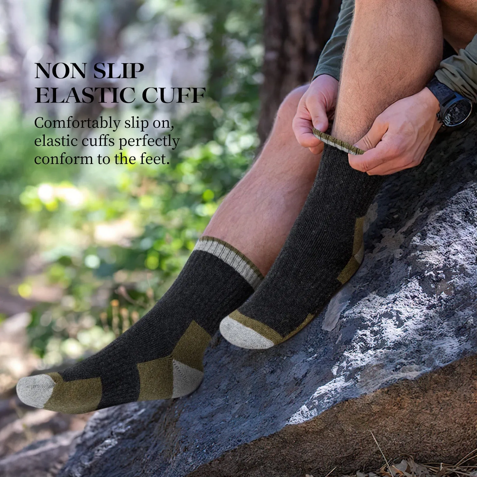 5 Pairs Men's Merino Wool Hiking Socks
