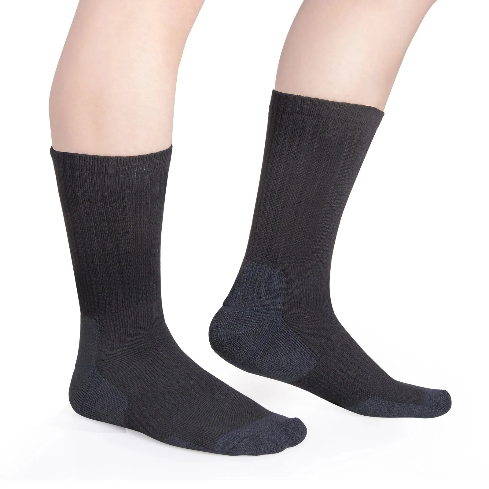 5 Pairs of Men's Winter Thermal Crew Socks - Comfortable Cushioned Hiking and Trekking Socks