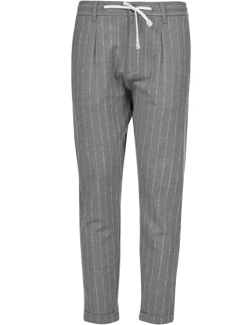$545 ELEVENTY - JOGGER *SUEDE Draw String* Gray Dress/Casual Pants- 40W