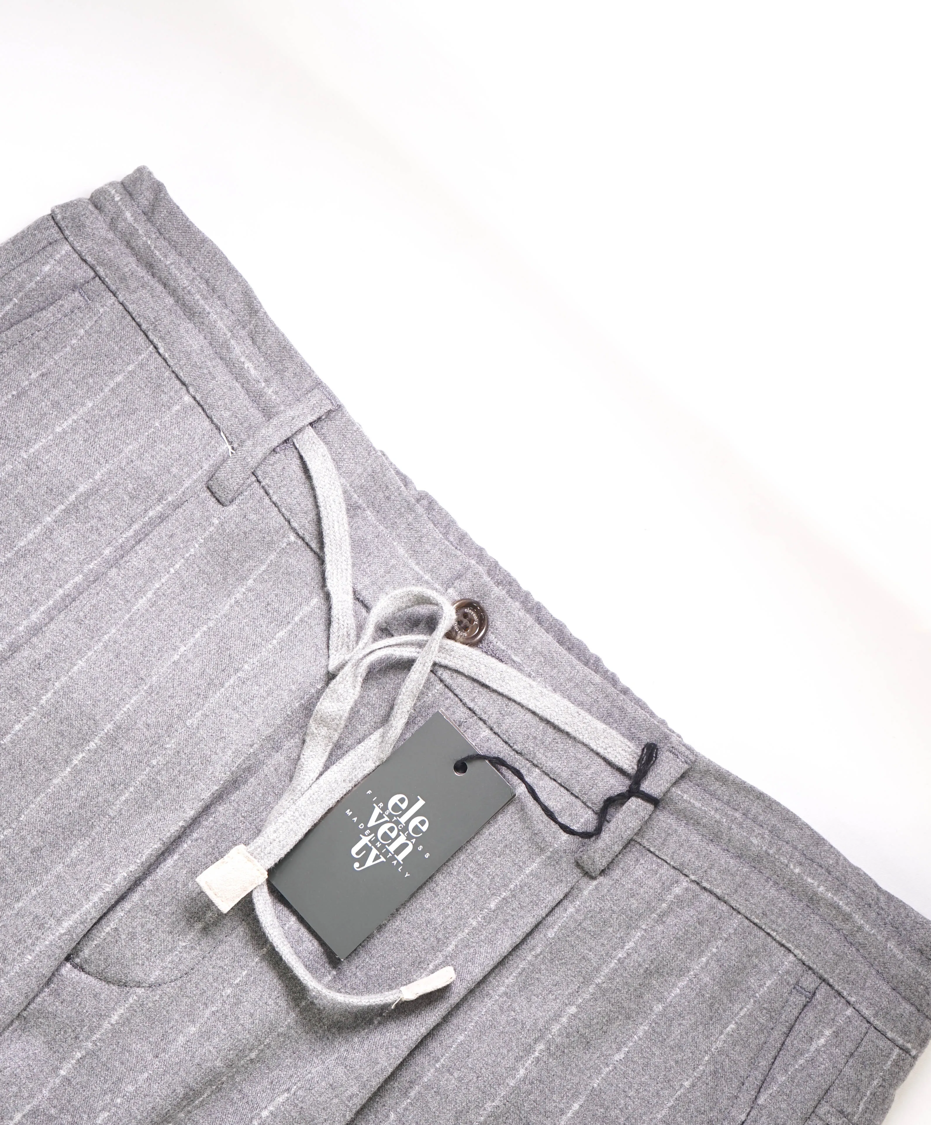 $545 ELEVENTY - JOGGER *SUEDE Draw String* Gray Dress/Casual Pants- 40W