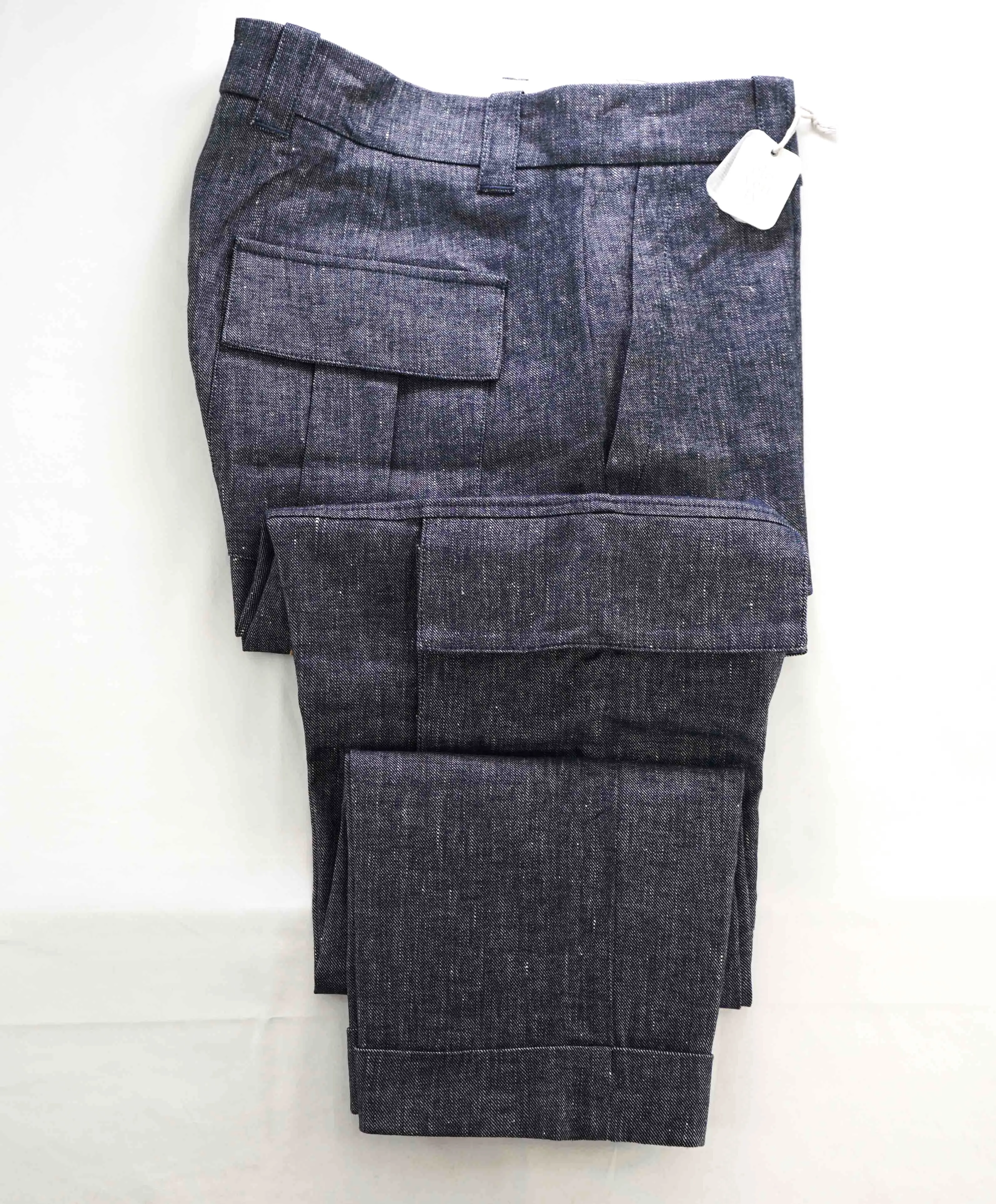 $575 ELEVENTY - Blue Cotton/Linen DENIM EFFECT Dress/Casual Pants- 33W