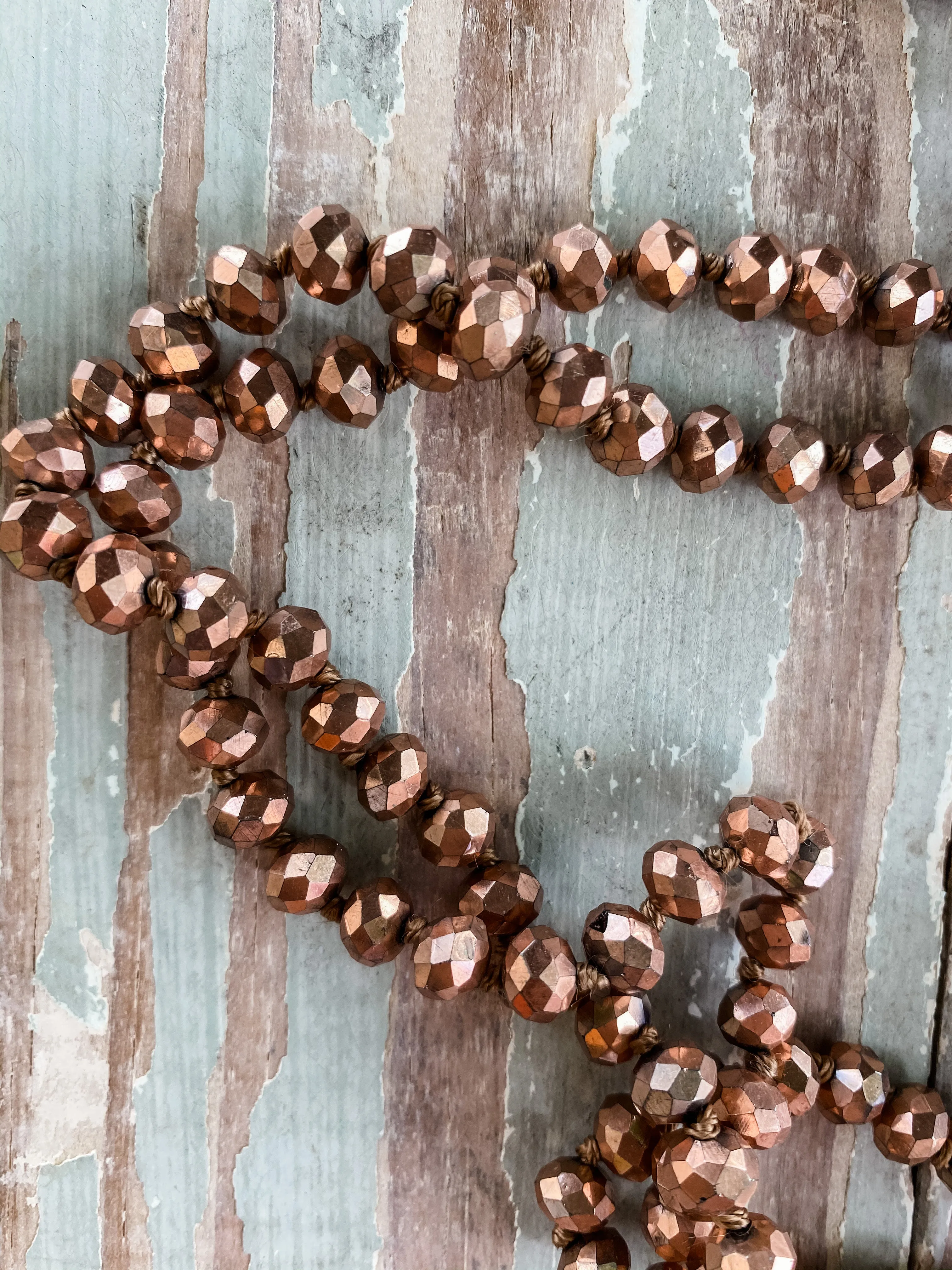 60" Bead Necklace || Copper Shimmer