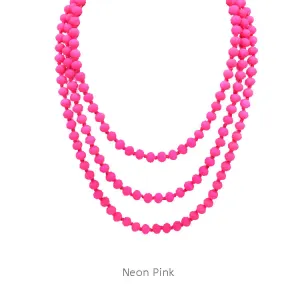 60" Bead Necklace || NEON PINK Online