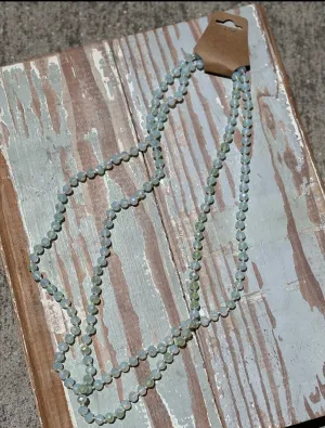 60" Bead Necklace || Opaque Translucent Clear