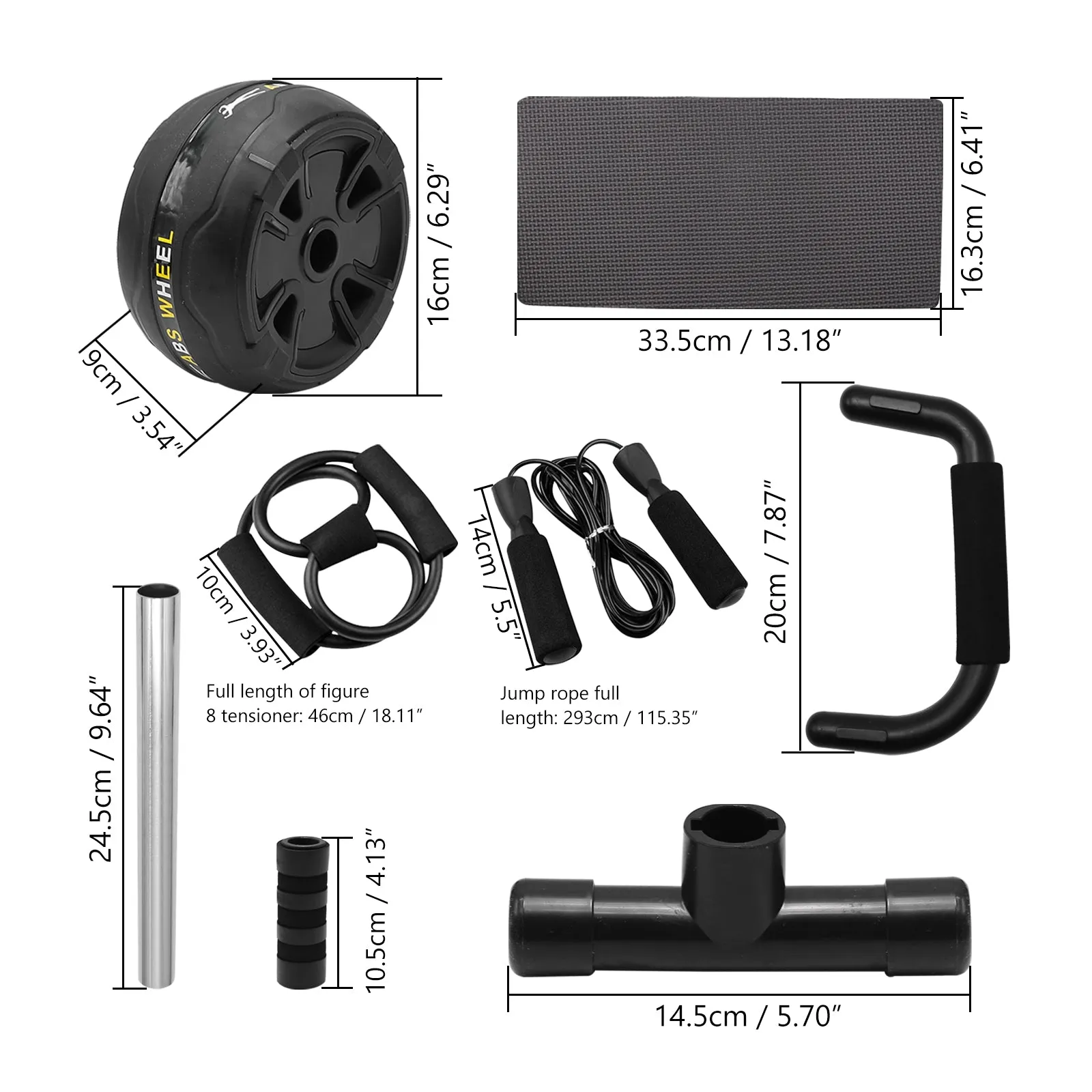 7-in-1 Ab Roller  Wheel Home Gym Exercise Equipment