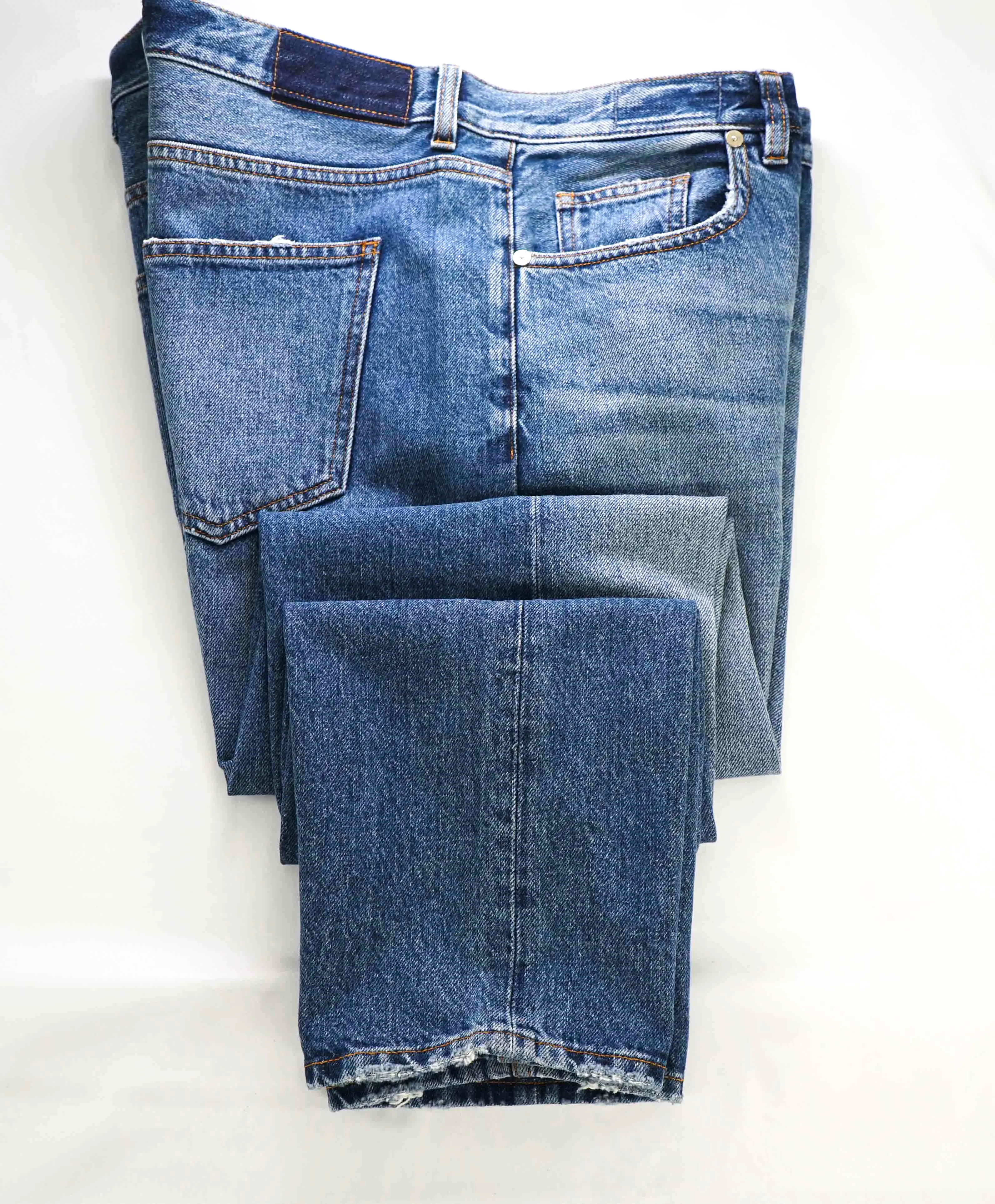 $795 ELEVENTY - Blue Cotton Washed Denim Casual Pants LOGO Jeans - 36W