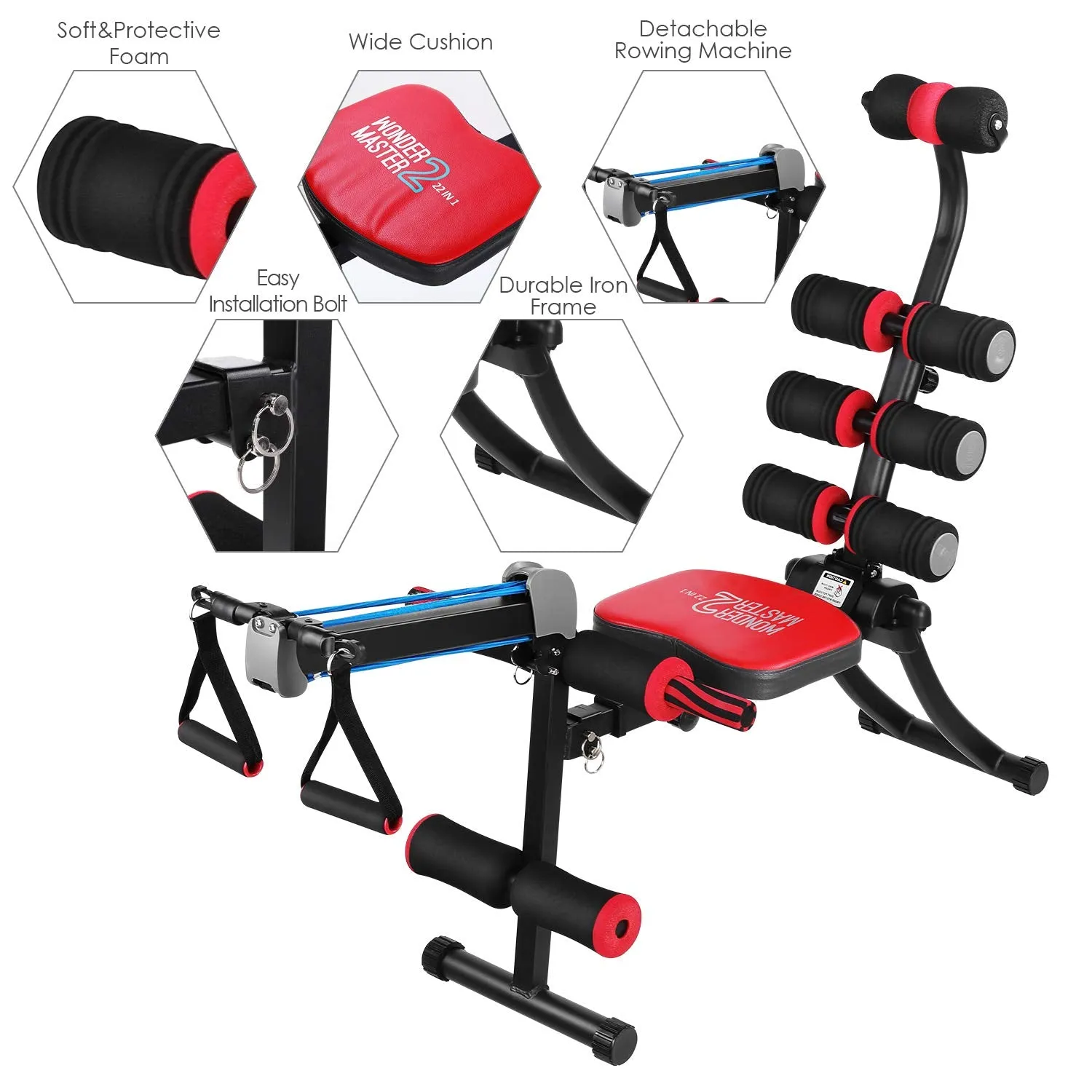 Adjustable Abs & Core Fitness Equipment22 Exercise Ways