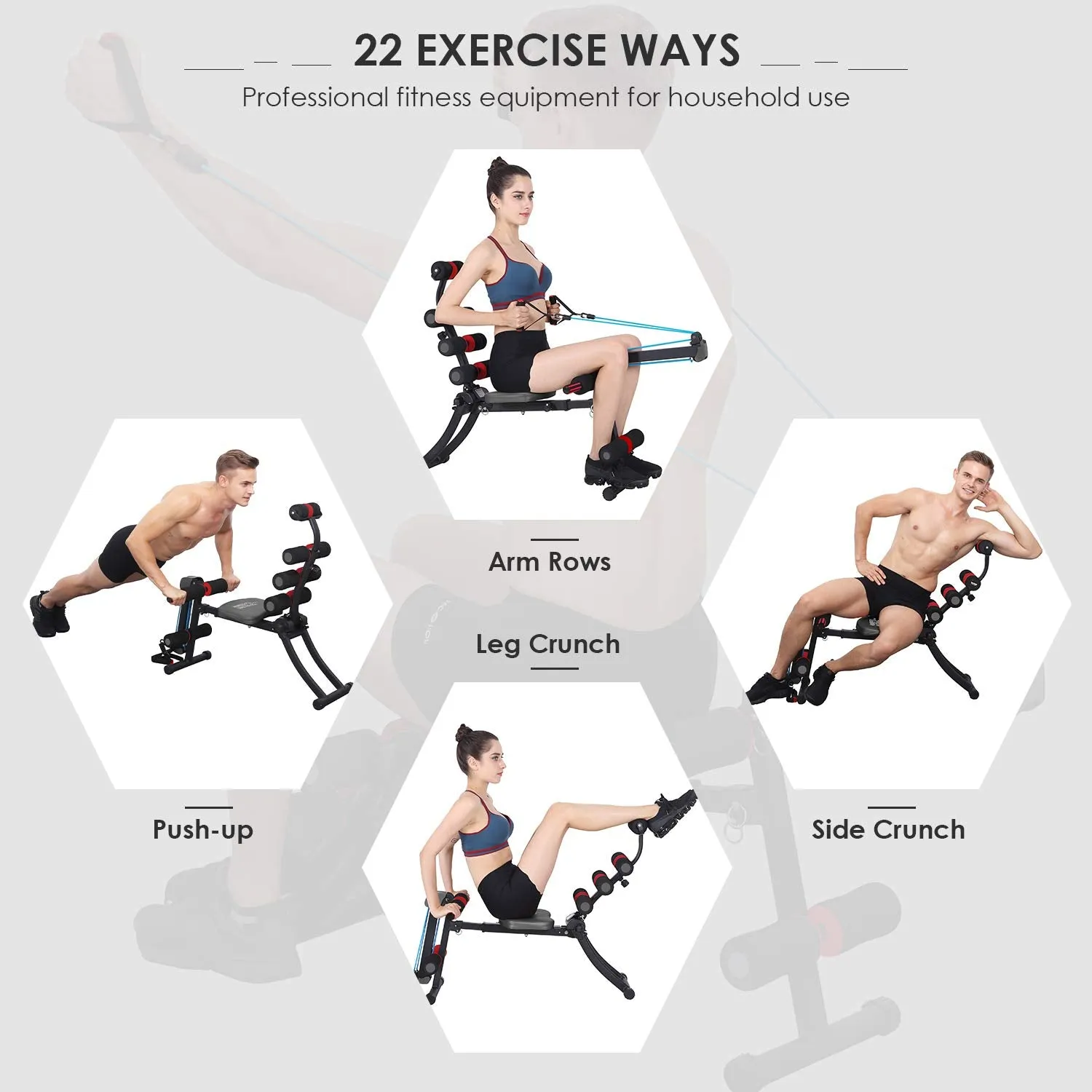 Adjustable Abs & Core Fitness Equipment22 Exercise Ways
