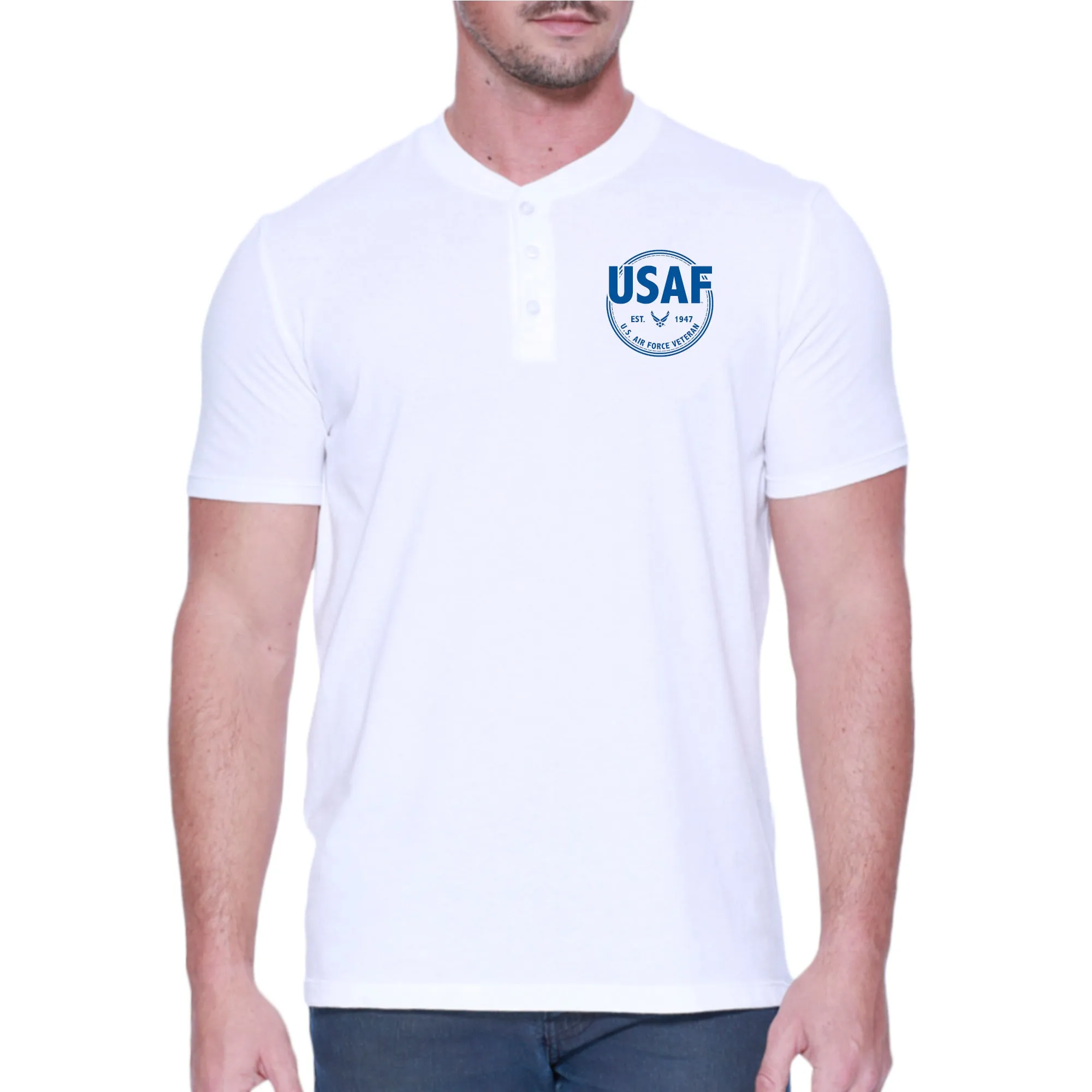 Air Force Veteran Mens Henley T-Shirt