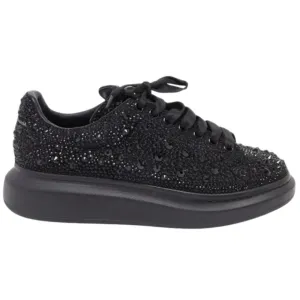 Alexander McQueen oversized Black Crystal Embellished Leather Oversized Sneakers