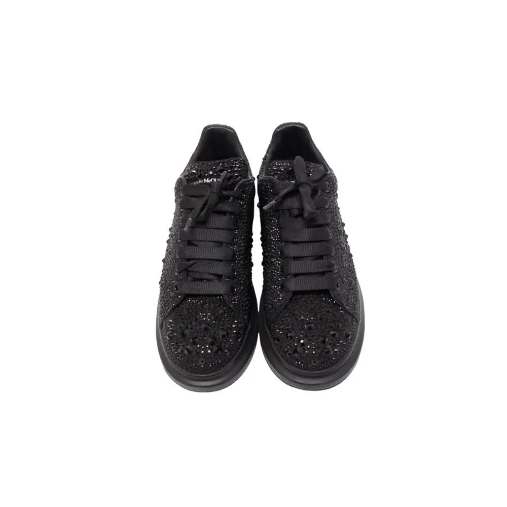 Alexander McQueen oversized Black Crystal Embellished Leather Oversized Sneakers