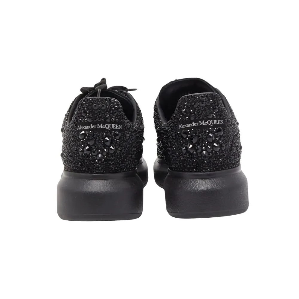 Alexander McQueen oversized Black Crystal Embellished Leather Oversized Sneakers