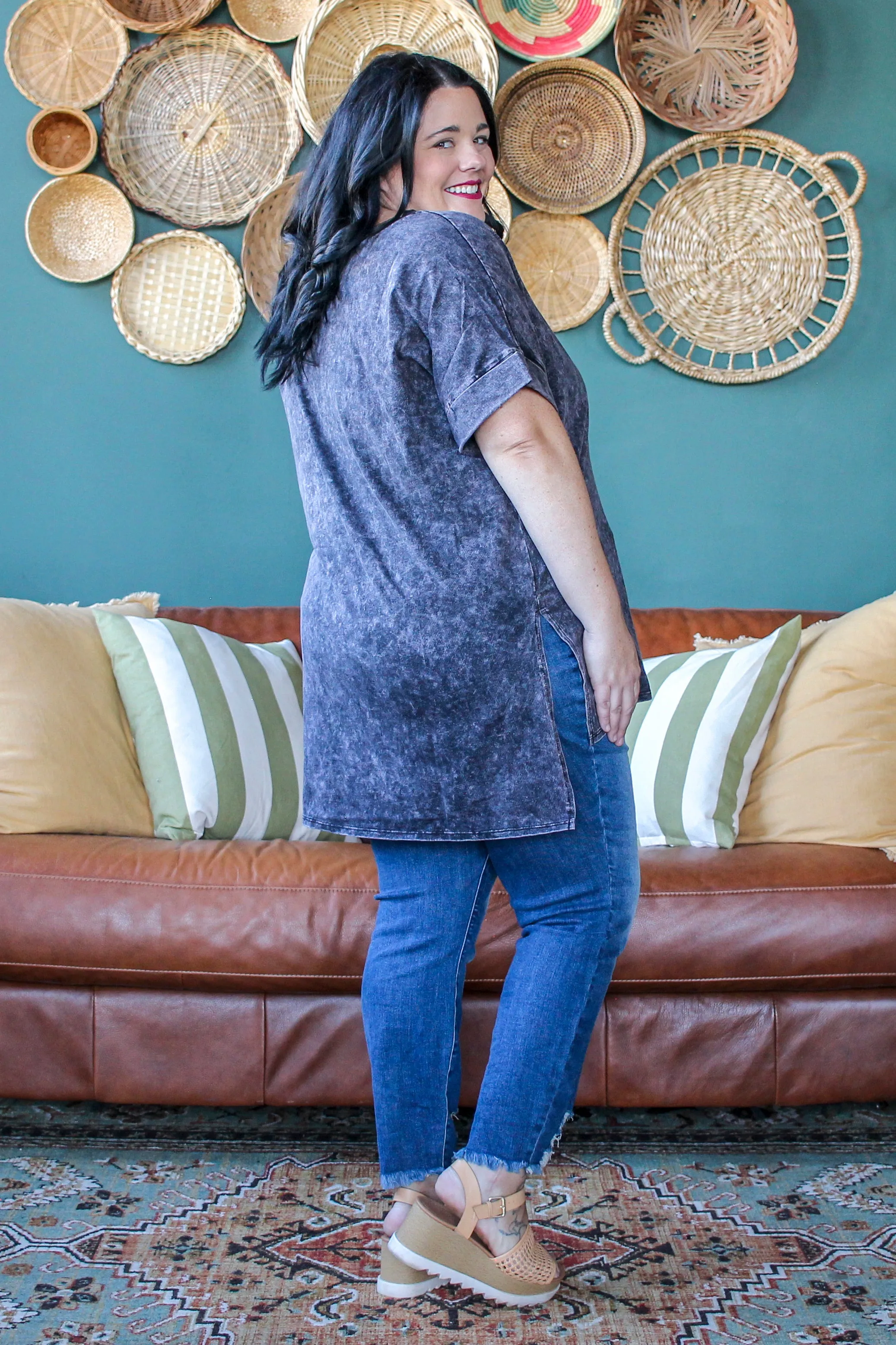 All-Time Acid Wash Tee, Charcoal