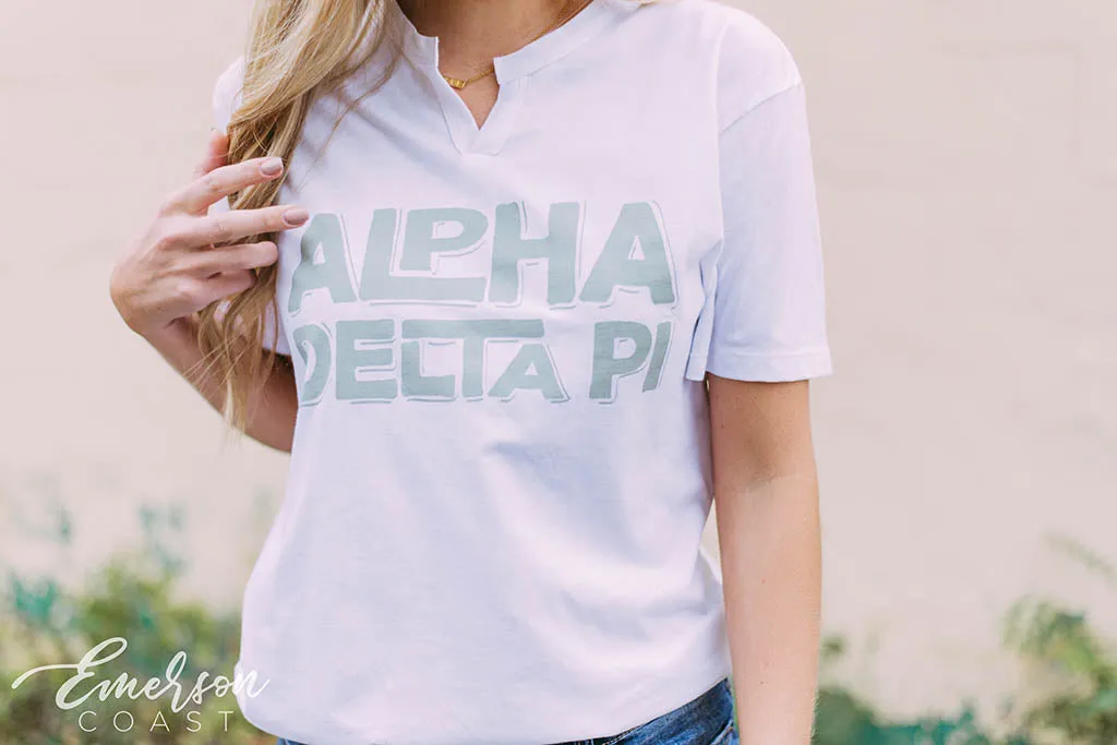 Alpha Delta Pi Detailed PR Notch Tee