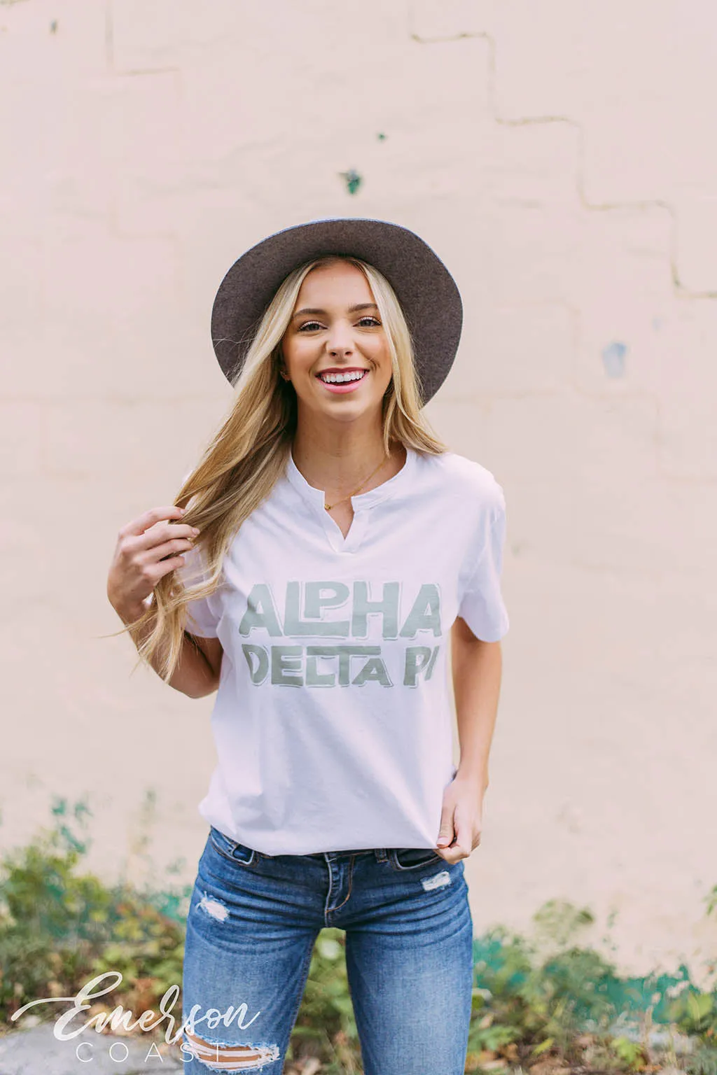 Alpha Delta Pi Detailed PR Notch Tee