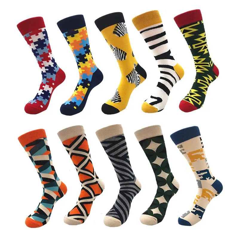 Amedoe Men's Colorful Multiple Style Pattern 10 Pack Assorted Bundle Socks