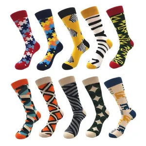 Amedoe Men's Colorful Multiple Style Pattern 10 Pack Assorted Bundle Socks