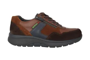 'Amory' men's white fit (H) walking rolling sneaker - brown