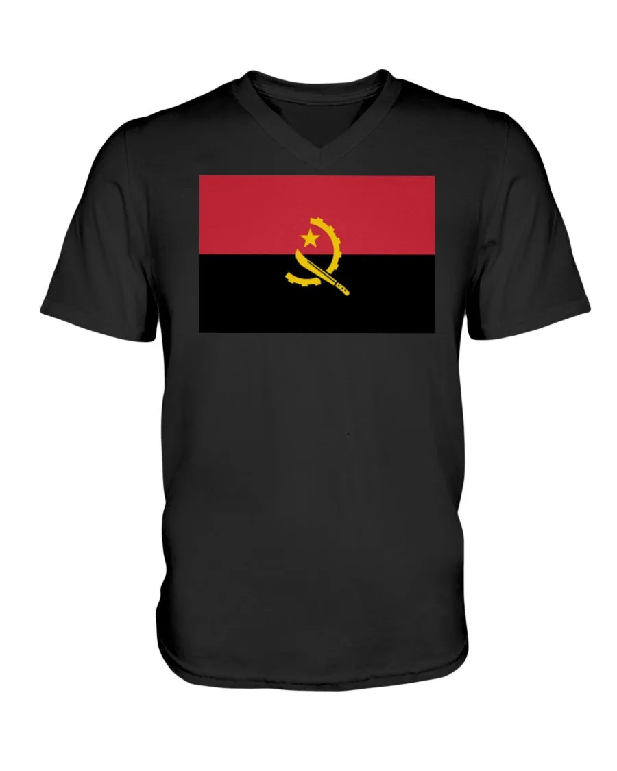 Angola  Flag  V-Neck T-Shirt