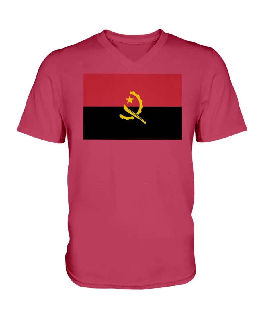 Angola  Flag  V-Neck T-Shirt