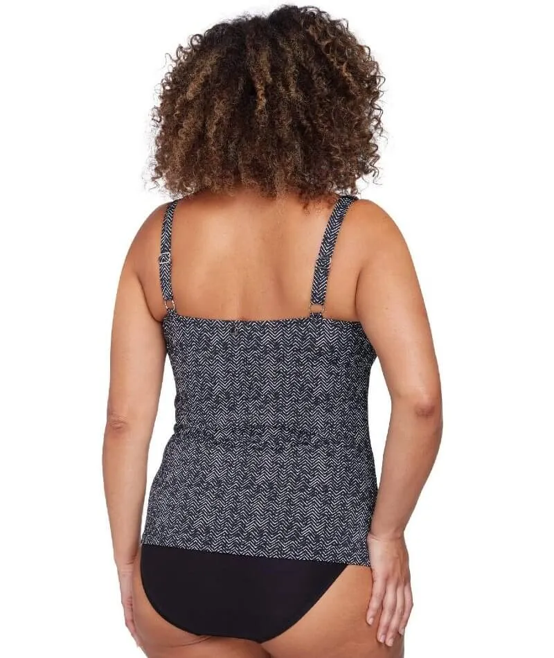 Artesands Zig Zag Raphael E-F Cup Underwire Tankini Top - Black