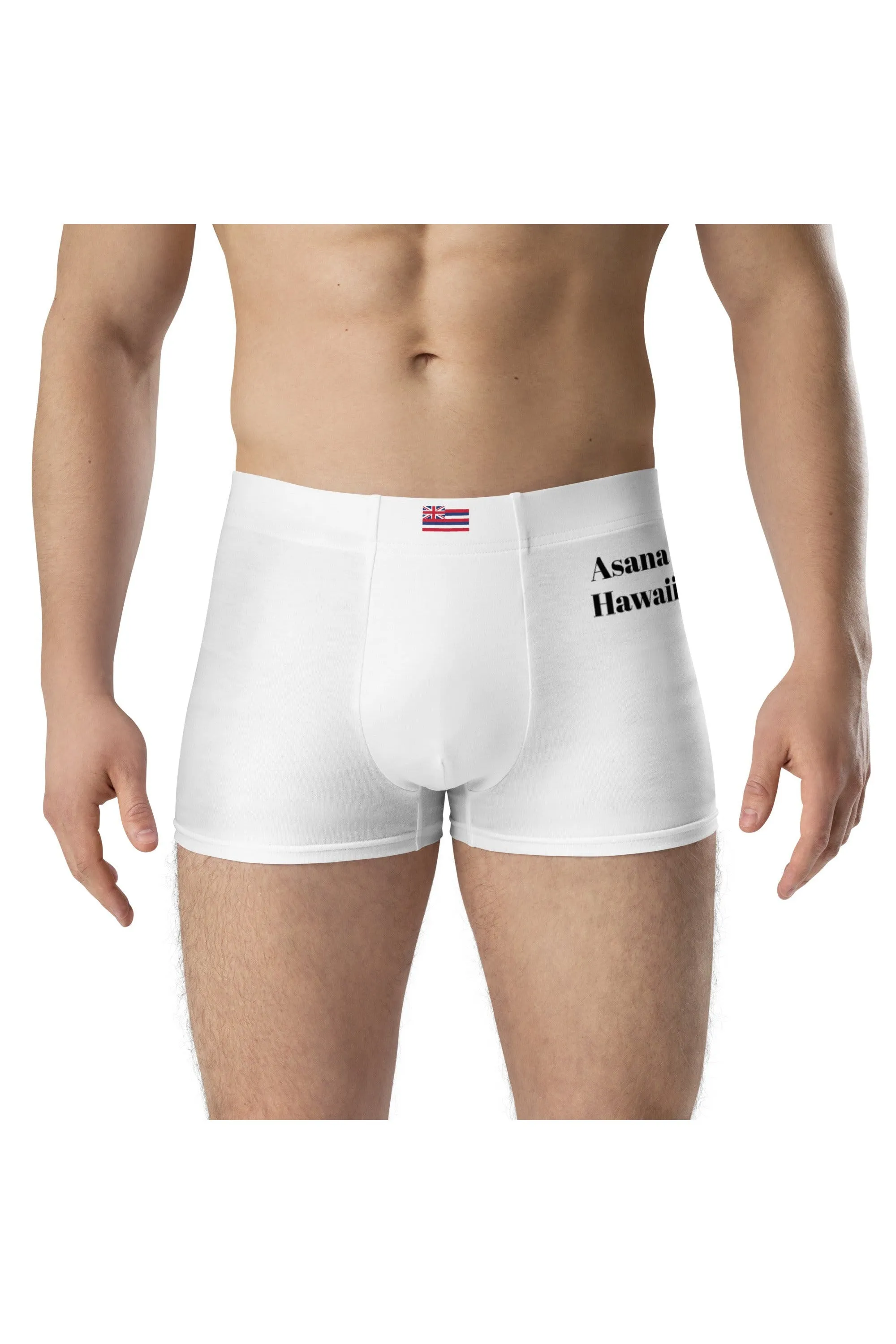 Asana Hawaii Men's White Boxer Briefs