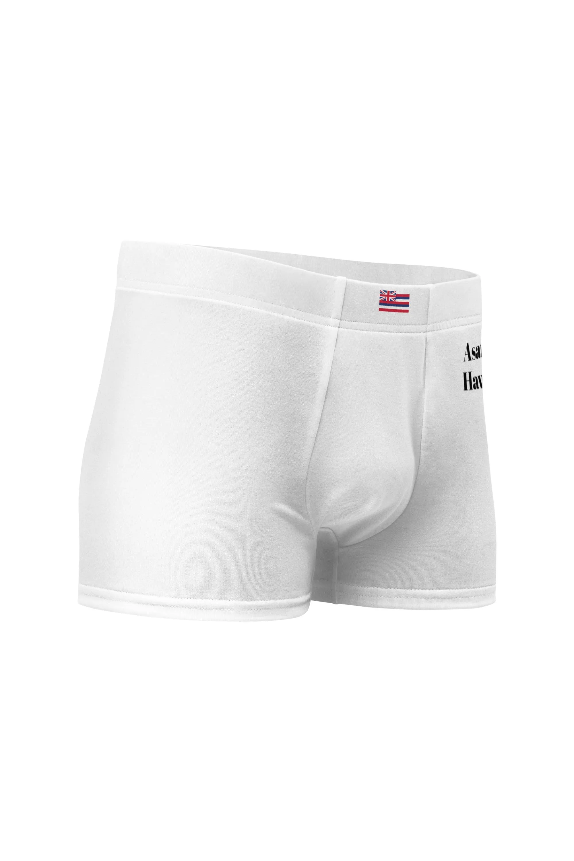 Asana Hawaii Men's White Boxer Briefs