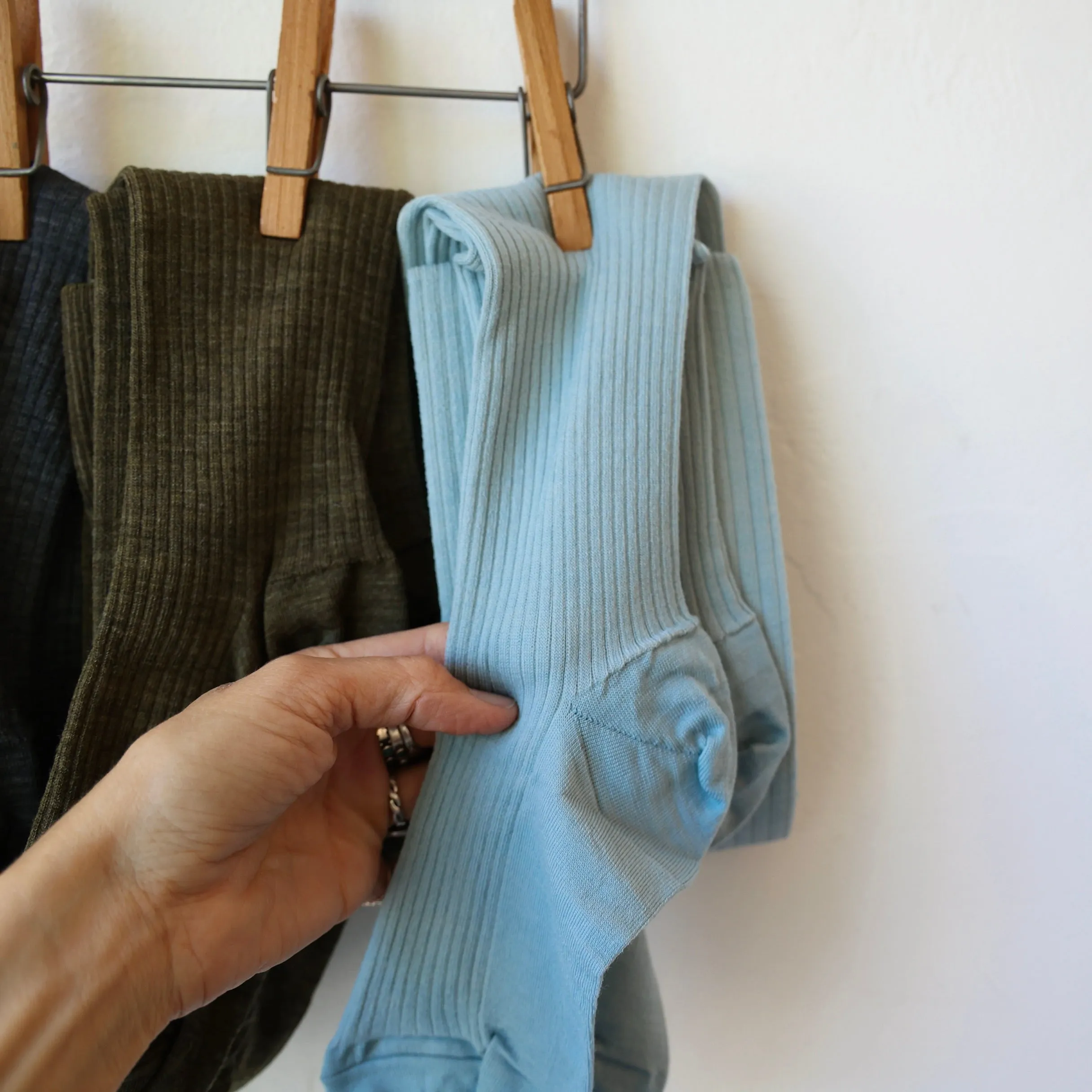 Babaco Ribbed Wool Tights - 4 Color Options