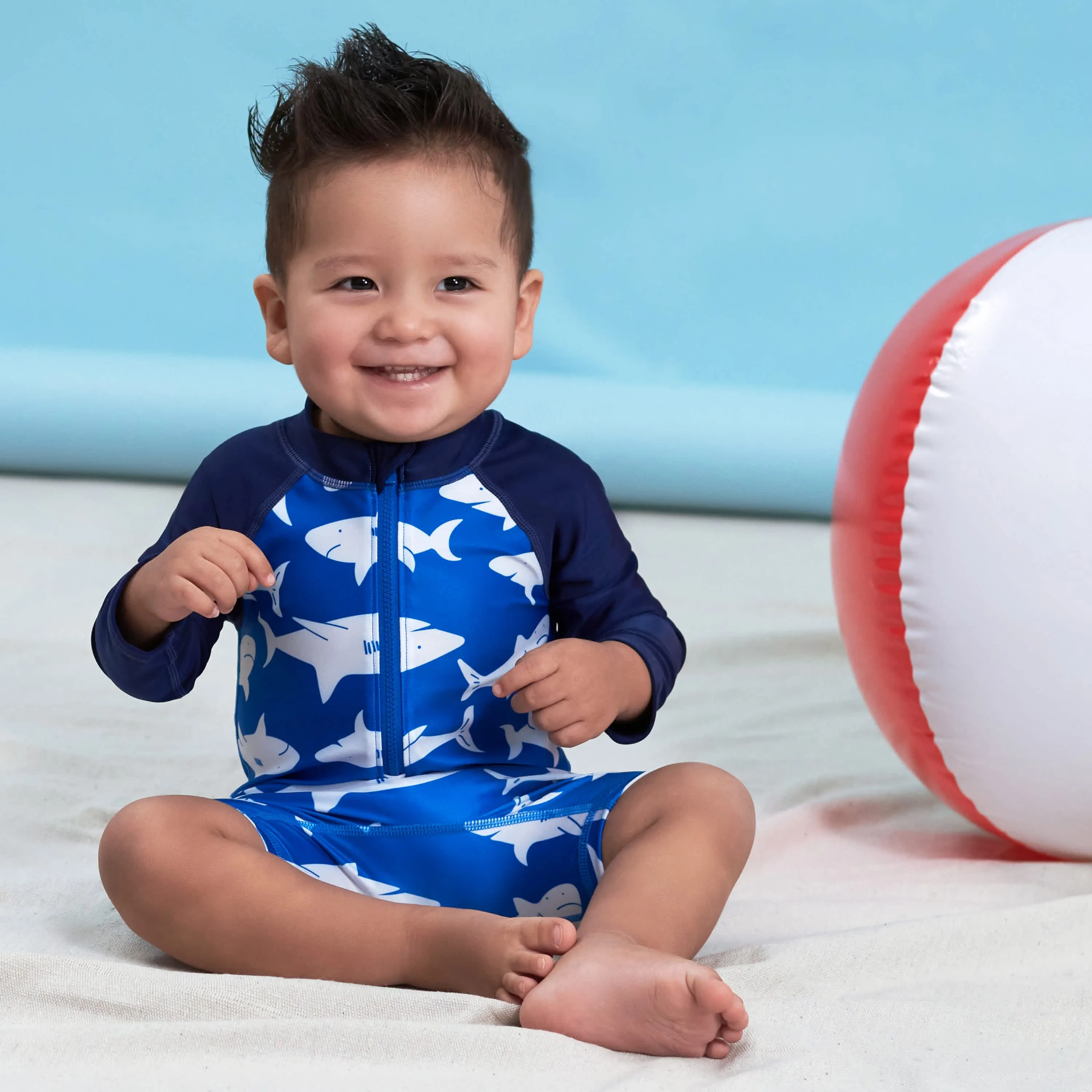 Baby & Toddler Boys UPF 50  Shark Zone Rash Guard