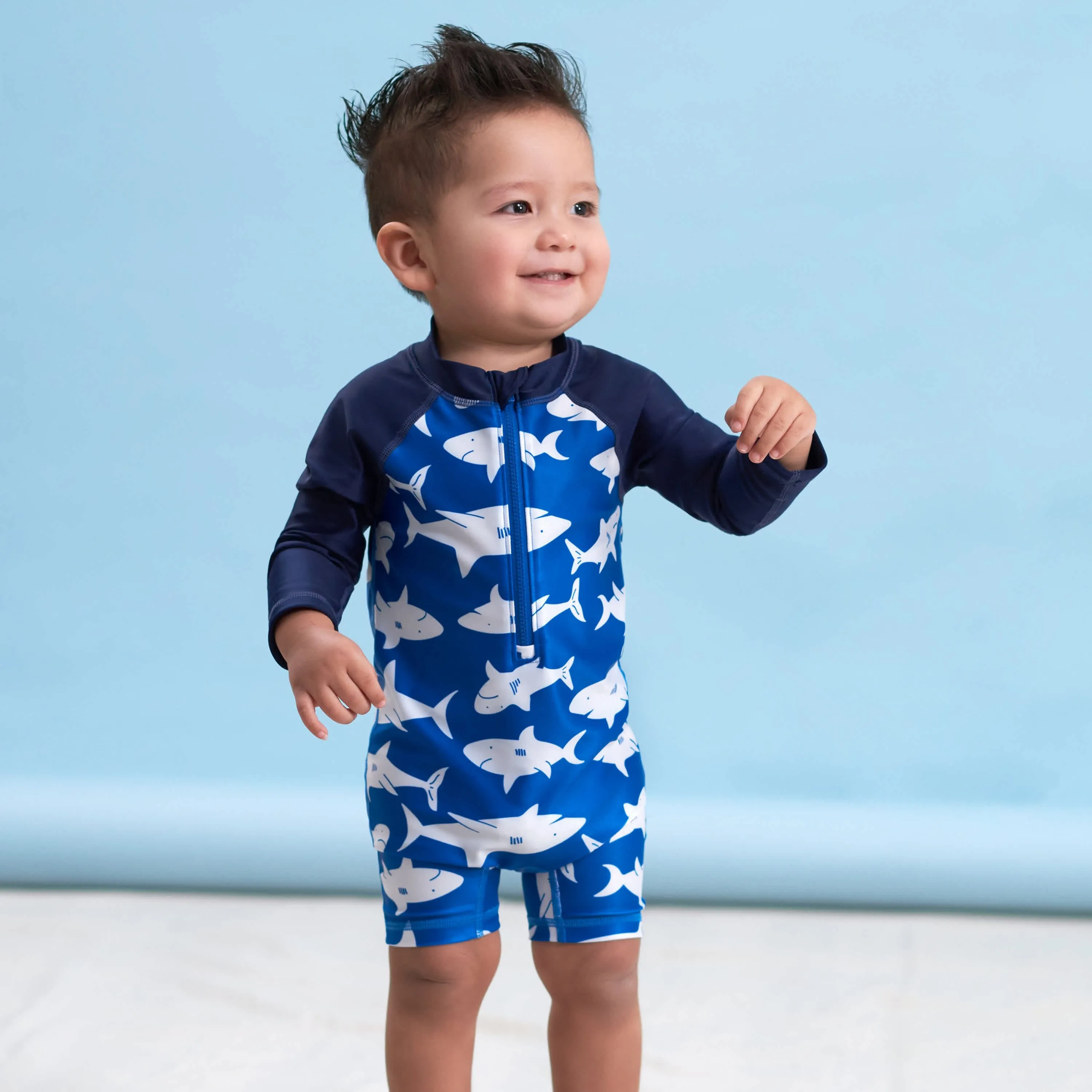 Baby & Toddler Boys UPF 50  Shark Zone Rash Guard