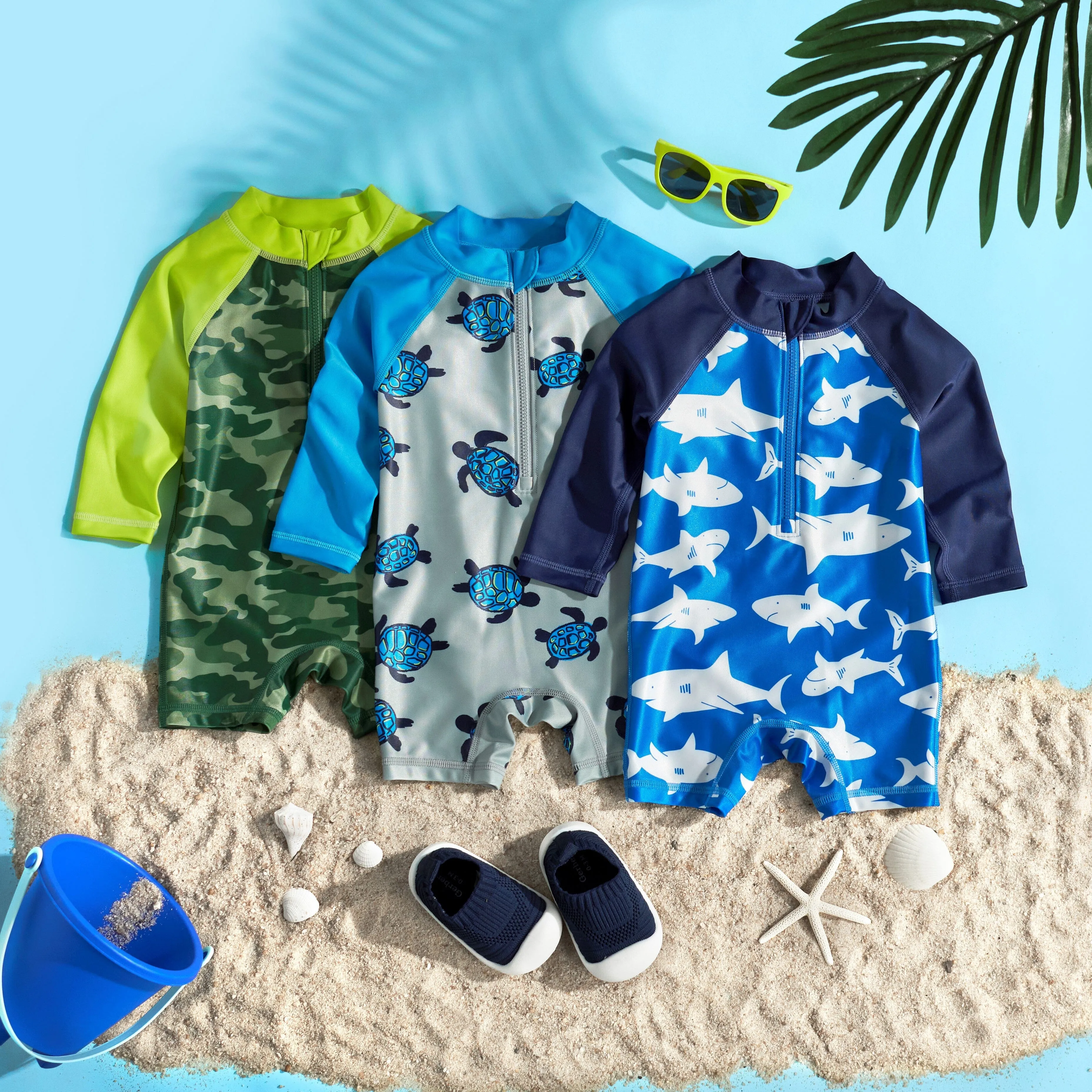 Baby & Toddler Boys UPF 50  Shark Zone Rash Guard