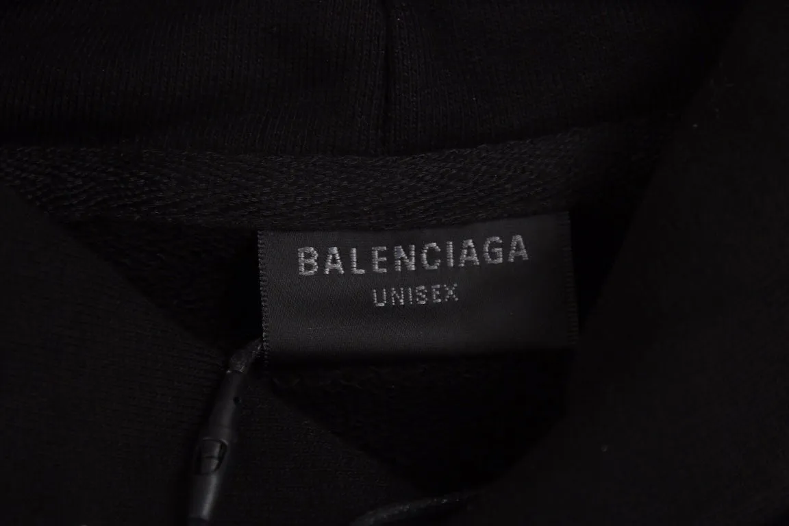 BALENCIAGA LOGO HOODIE BLACK