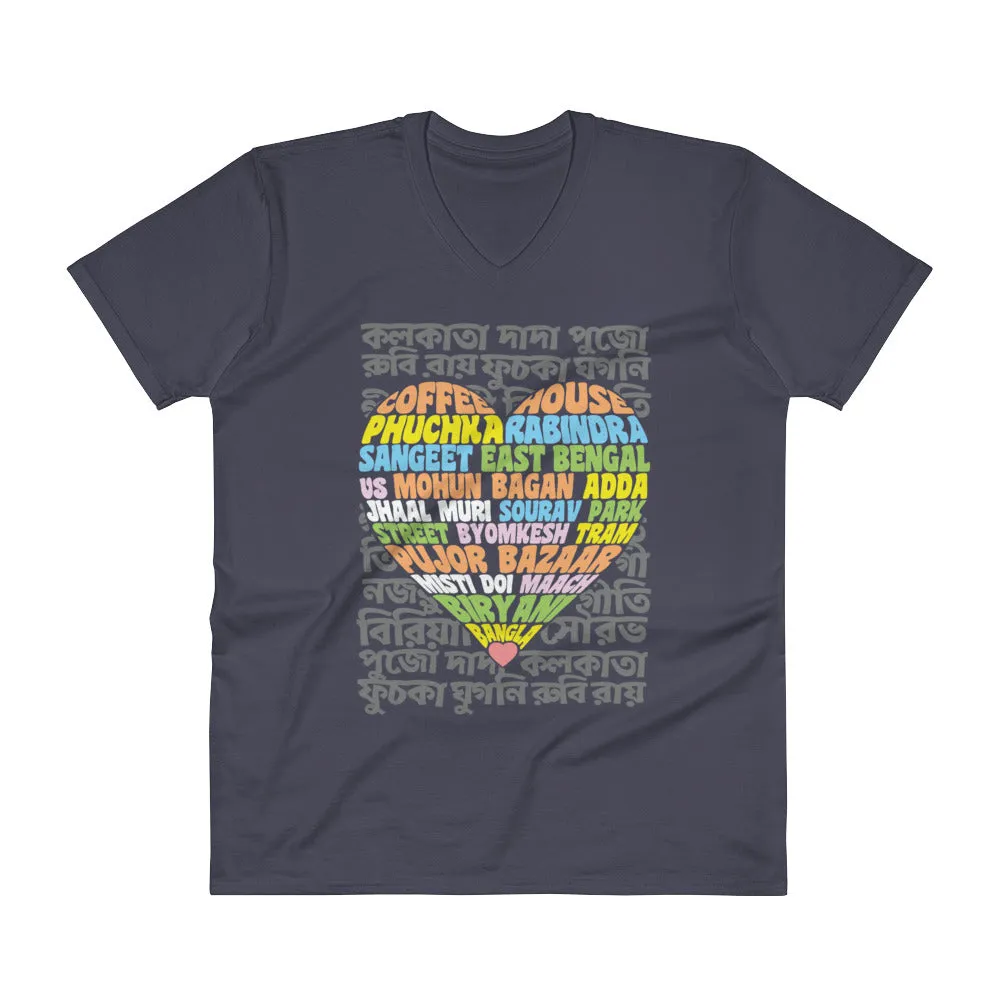 Bengali Lightweight Fashion V-Neck T-Shirt - Bangla Love