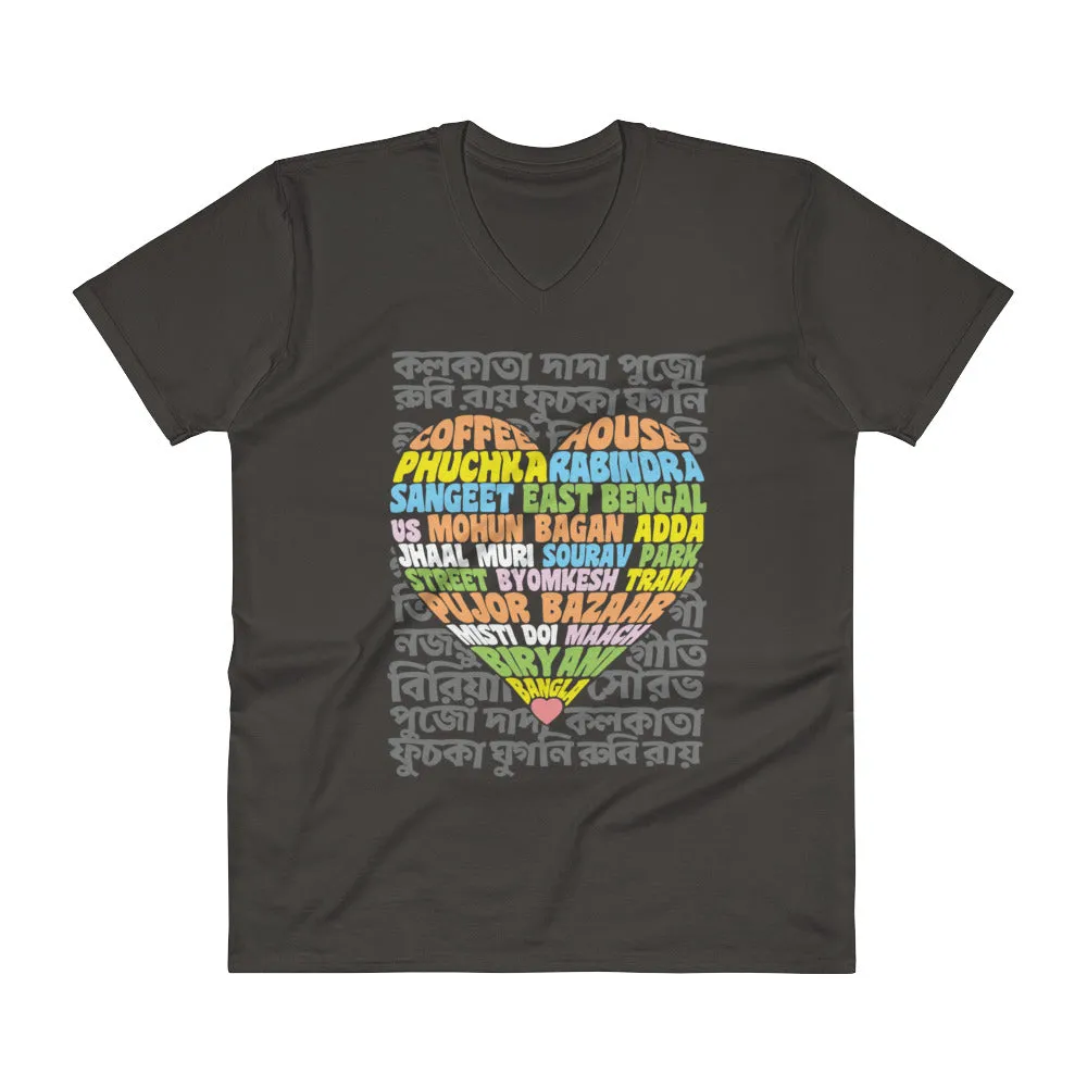Bengali Lightweight Fashion V-Neck T-Shirt - Bangla Love