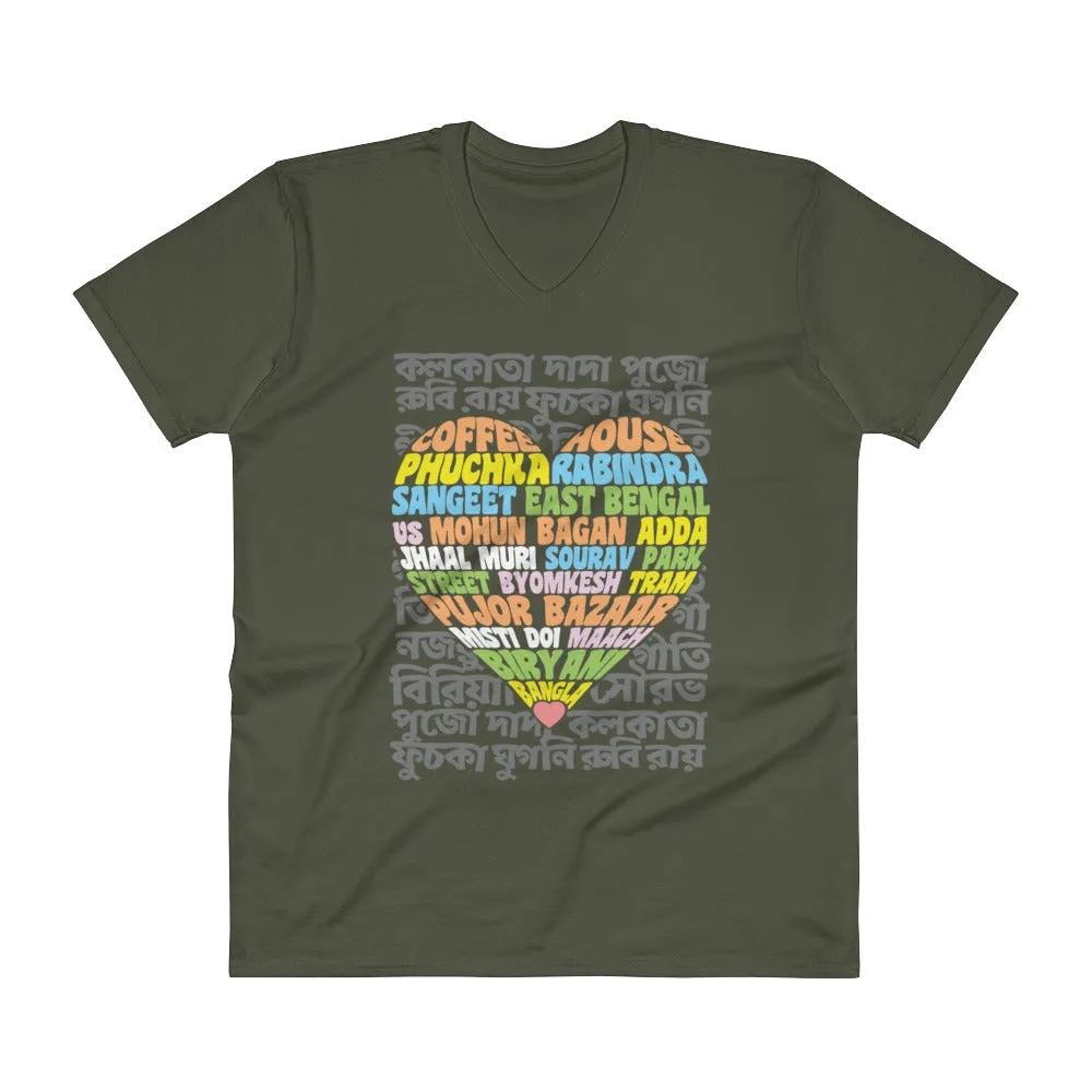 Bengali Lightweight Fashion V-Neck T-Shirt - Bangla Love