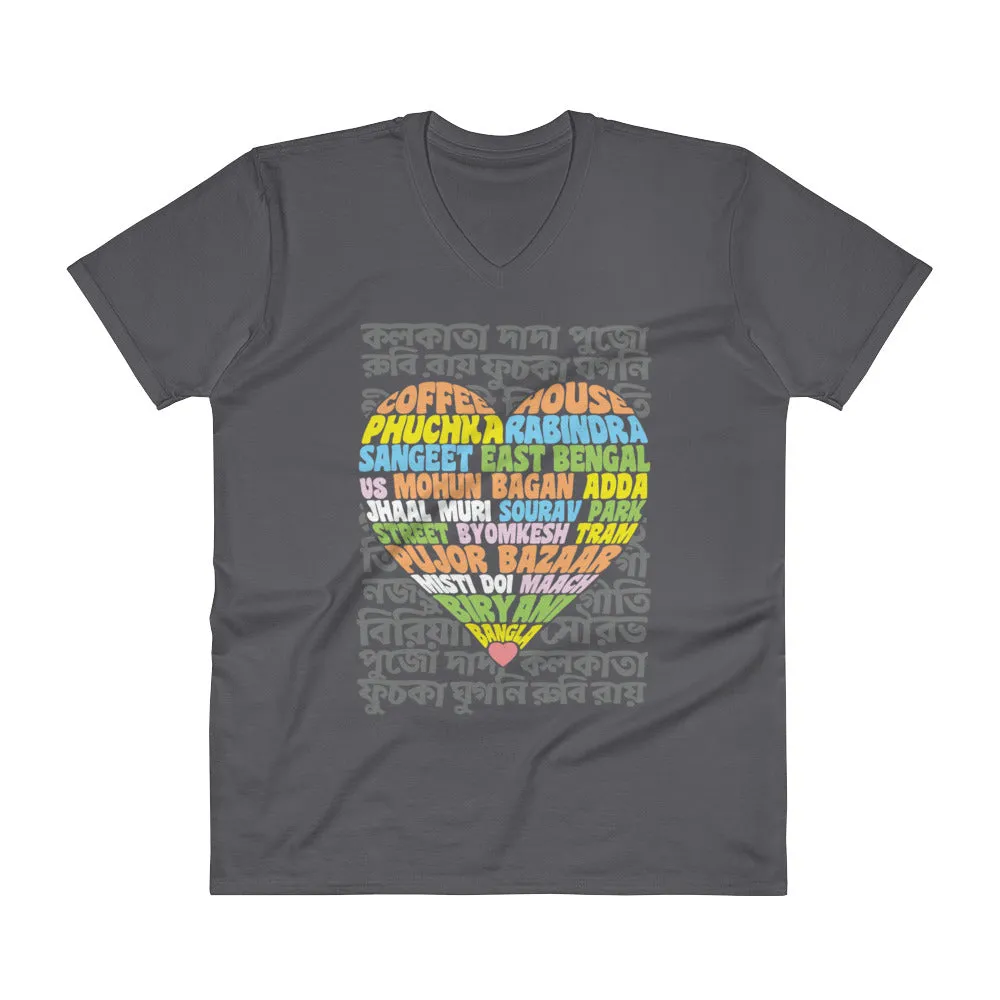 Bengali Lightweight Fashion V-Neck T-Shirt - Bangla Love