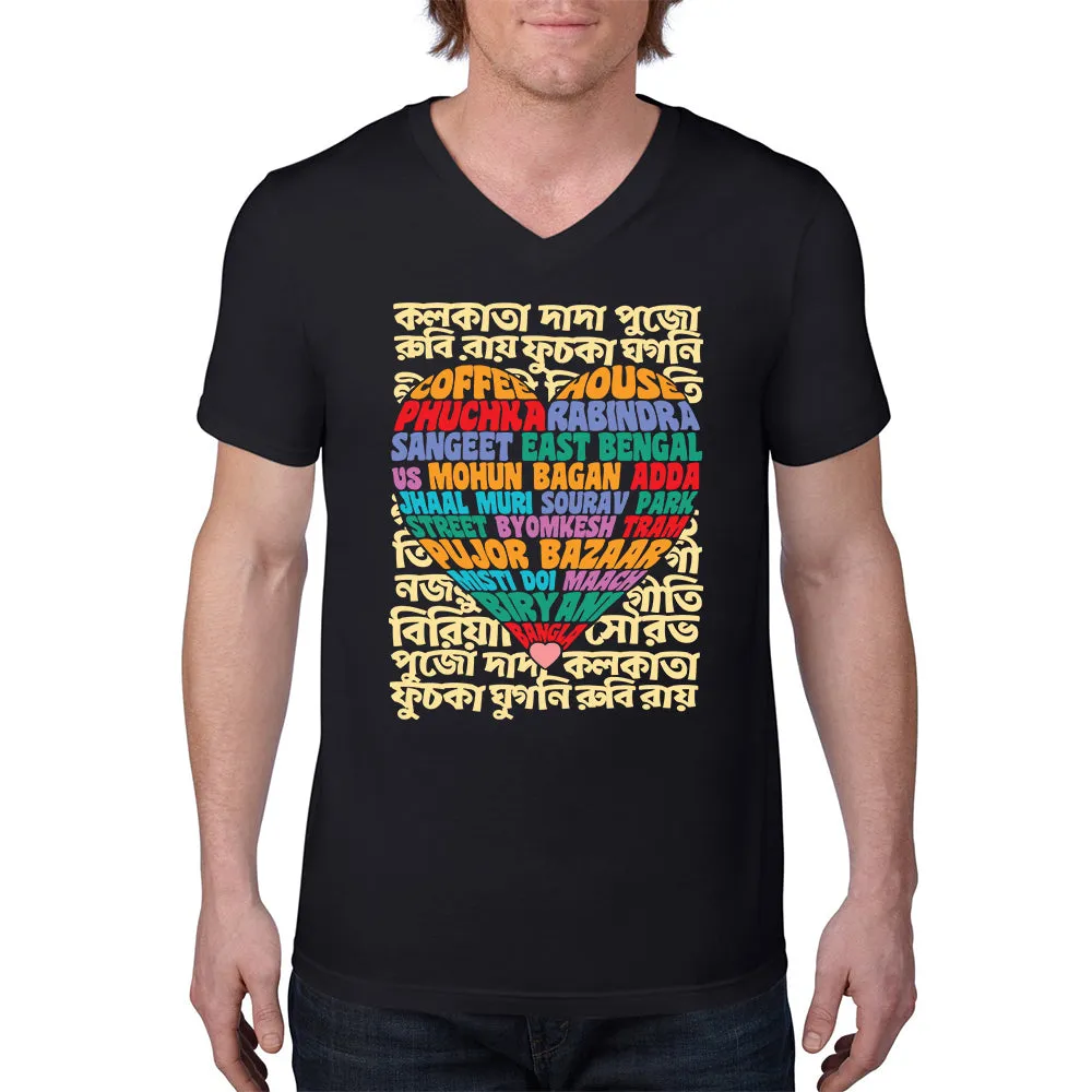 Bengali Lightweight Fashion V-Neck T-Shirt - Bangla Love