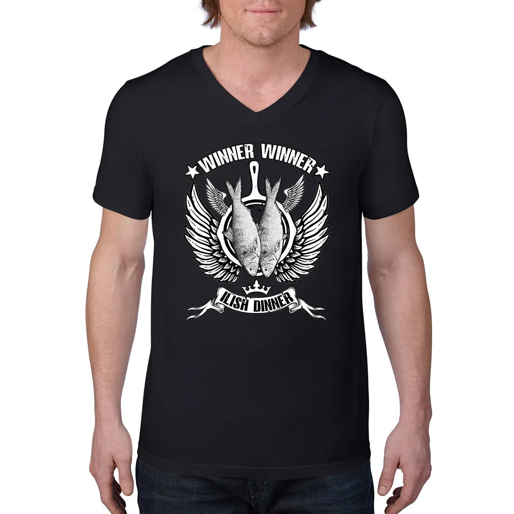 Bengali Lightweight Fashion V-Neck T-Shirt - Winner Winner Ilish Dinner